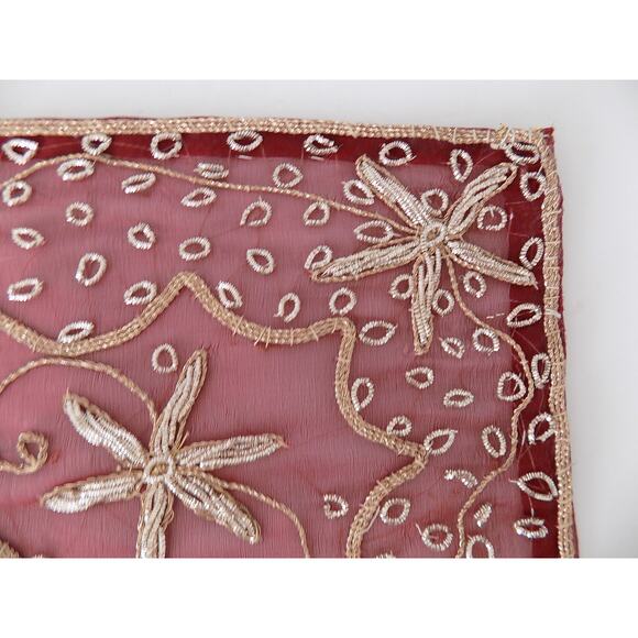 Set of 12 silk embroidered placemats metallic NWOT - Picture 6 of 6